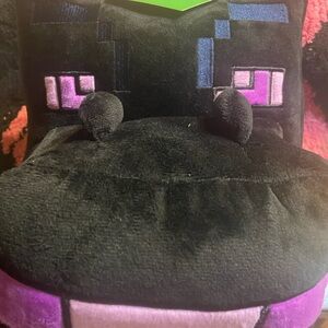 Black and Purple Plush Minecraft backpack